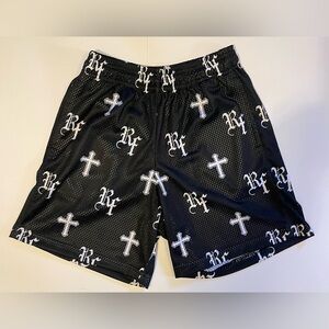 Black Men's Shorts with Cross Design